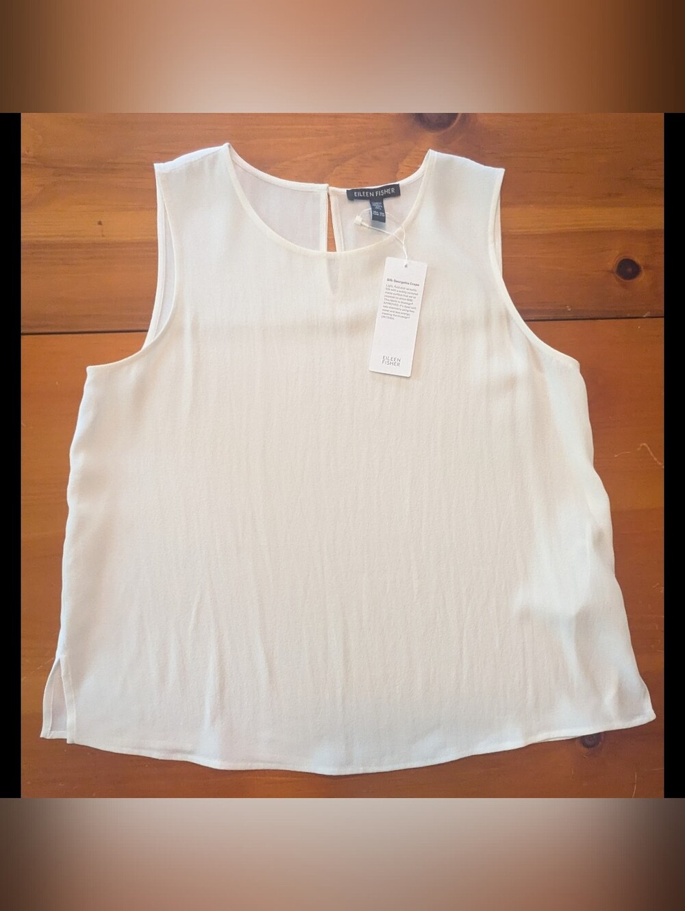 Eileen Fisher Silk Georgette Crepe Tank Shell XXS NWT